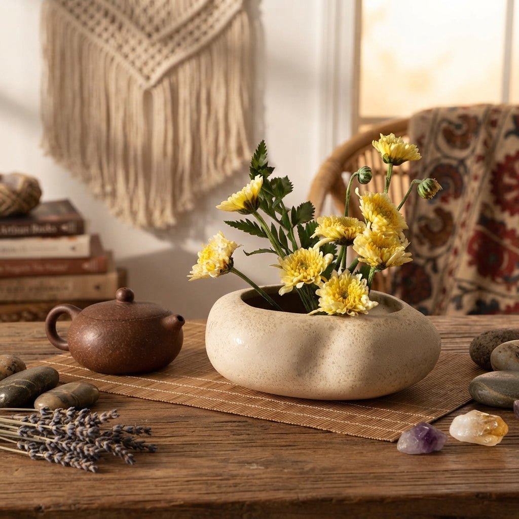 Lotus Seedpod Ceramic Vase