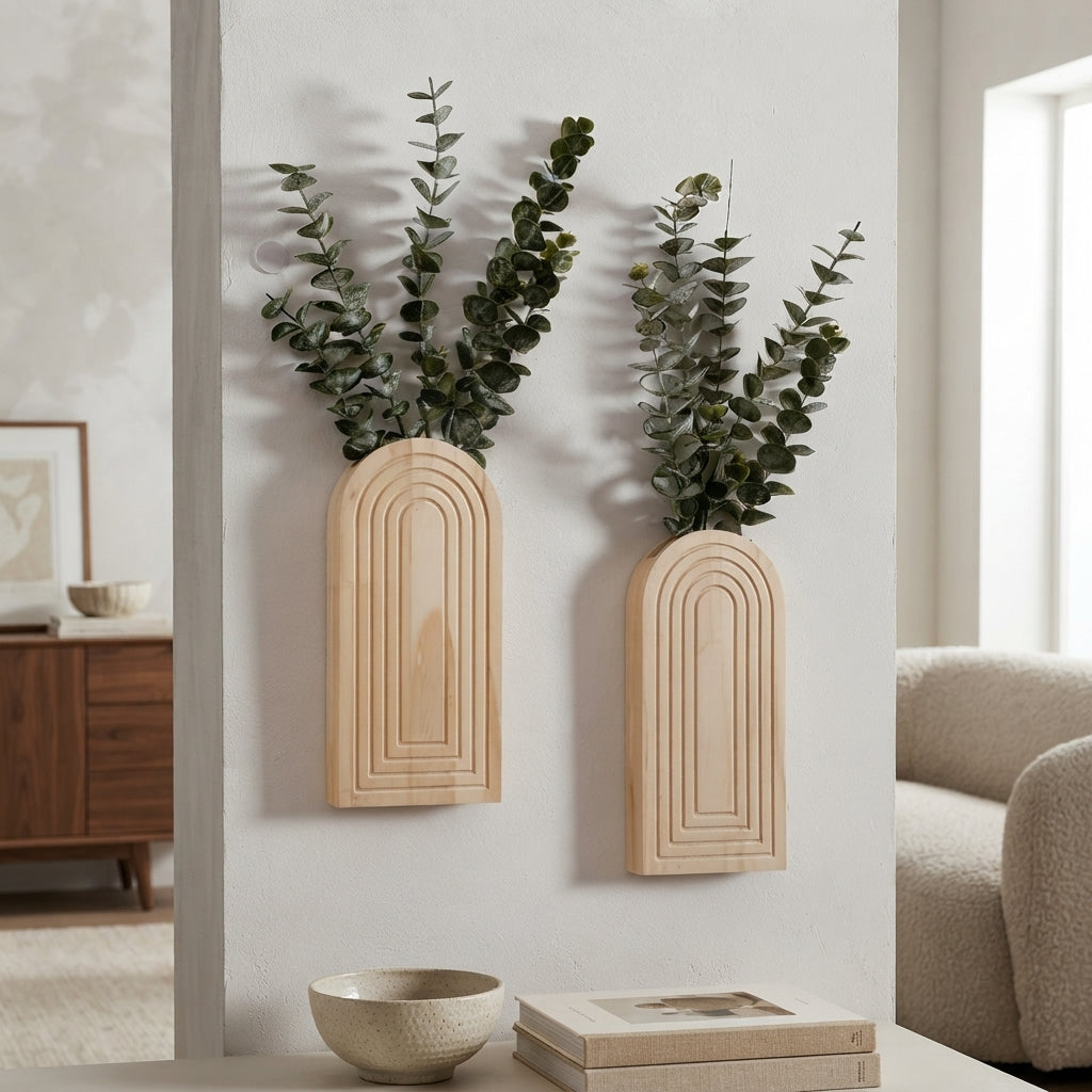 Boho Wooden Wall Vase