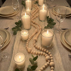 Beige Wooden Bead Christmas Garland
